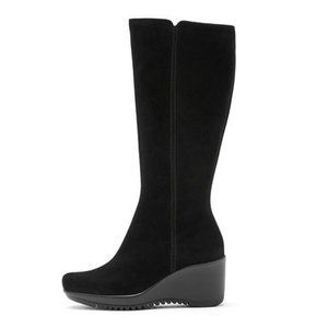 NWT La Canadienne Women's Garison Waterproof Wedge Black Boot Size 8,5